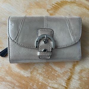 COACH gold leather wallet